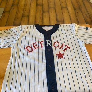 Detroit Stars Negro League jersey, white with stripes, mint condition Historical